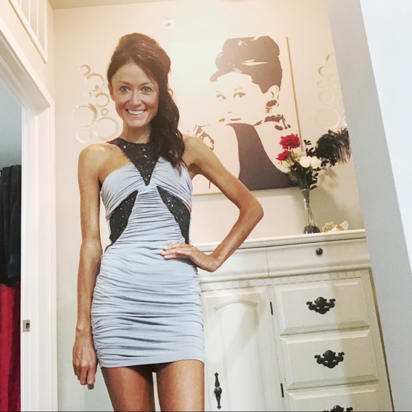 bebe Dresses & Skirts - Bebe Kardashian Laser-Cut Leather Bodycon Dress XS